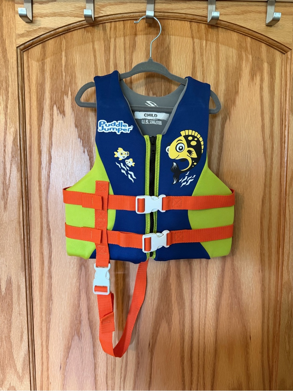 Stearns Puddle Jumper Kids' Navy & Lime Swim Vest flotation aid 30-50 lbs